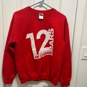 Gildan Red Crewneck Sweater with White Print